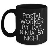 Funny Postal Worker Gifts from Friends to Men - Black Coffee Mug for Graduation - Main